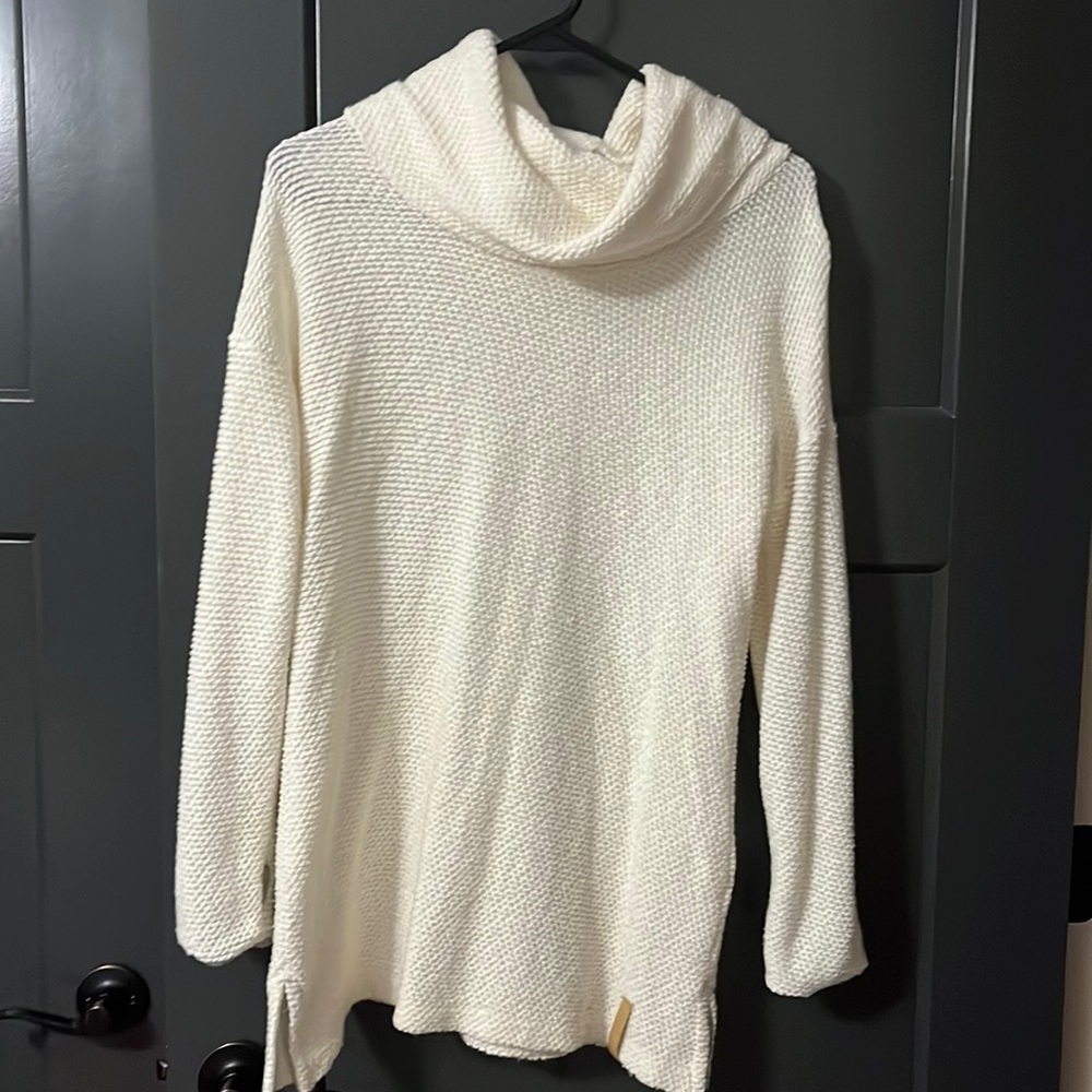 Off white tunic with cowl neck